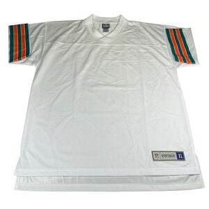 NFL Pro Line Vintage Miami Dolphins Blank‎ Jersey White Aqua Orange XL